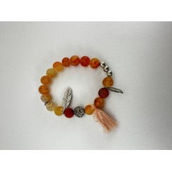 Turuncu Yuvarlak Taşlı Bileklik